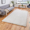 Roswell Cream Stain Resistant Shaggy Rug for living room