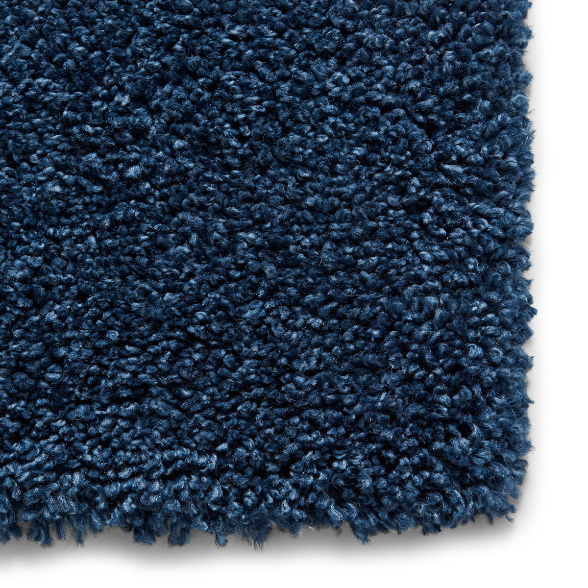 Roswell Dark Blue Stain Resistant Shaggy Rug 