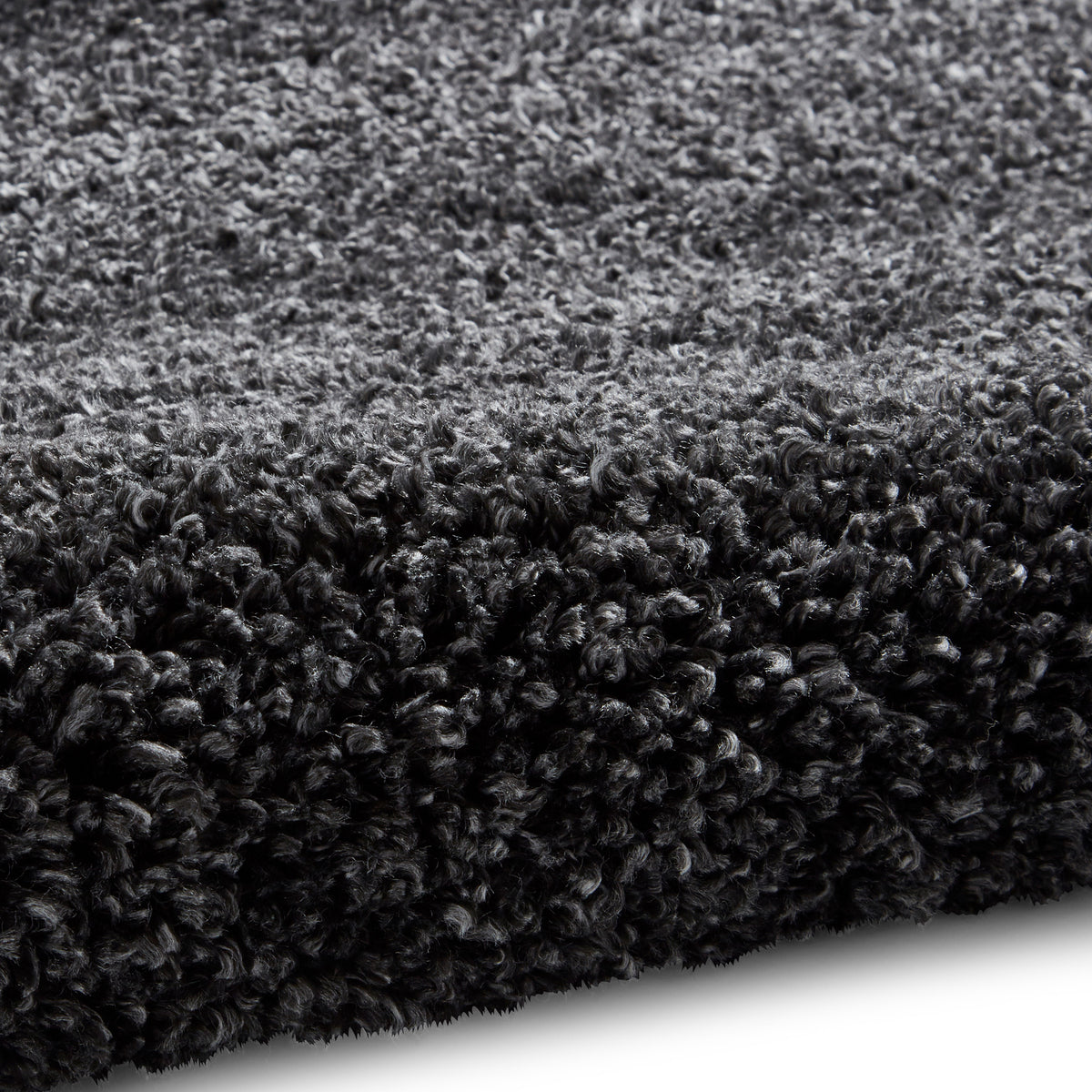 Roswell Dark Grey Stain Resistant Shaggy Rug 