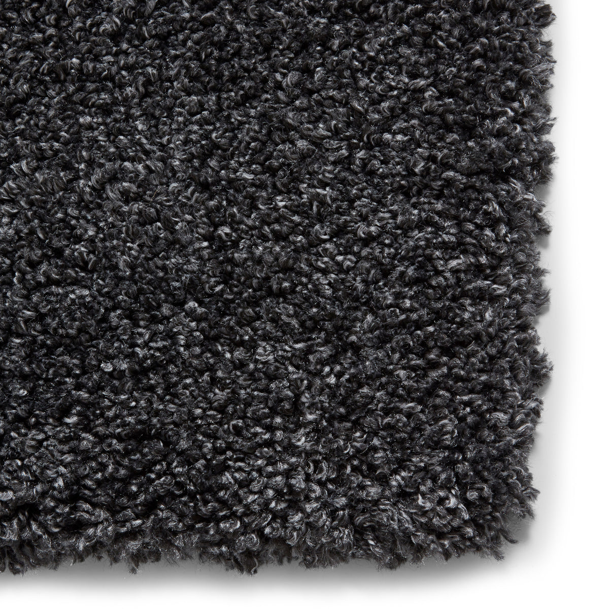 Roswell Dark Grey Stain Resistant Shaggy Rug 