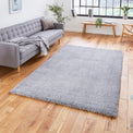 Roswell Grey Stain Resistant Shaggy Rug for living room