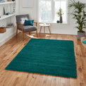 Roswell Jewel Green Stain Resistant Shaggy Rug for living room