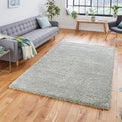 Roswell Pastel Green Stain Resistant Shaggy Rug for living room