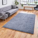 Roswell Slate Grey Stain Resistant Shaggy Rug for living room