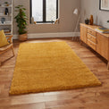Roswell Yellow Stain Resistant Shaggy Rug or living room or bedroom