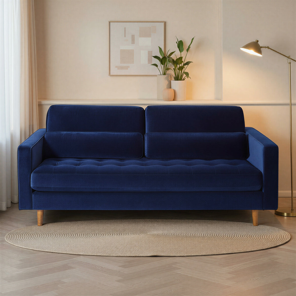 Skye 3 Seat Sofa Midnight Blue from Roseland Furniture