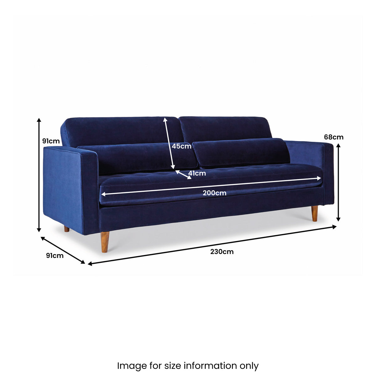 Skye 4 Seat Sofa Midnight Blue from Roseland Furniture