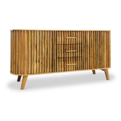 Leo Slatted Mango Wood 2 Door 3 Drawer Sideboard