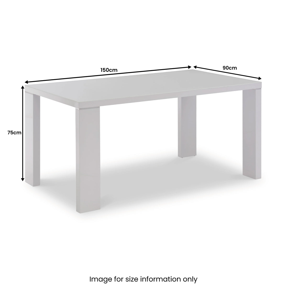 Jackson White Gloss Rectangular Dining Table from Roseland Furniture