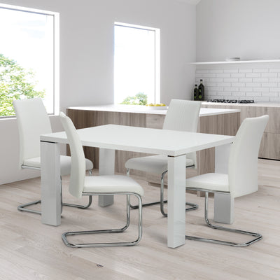 Jackson White Gloss Rectangular Dining Table