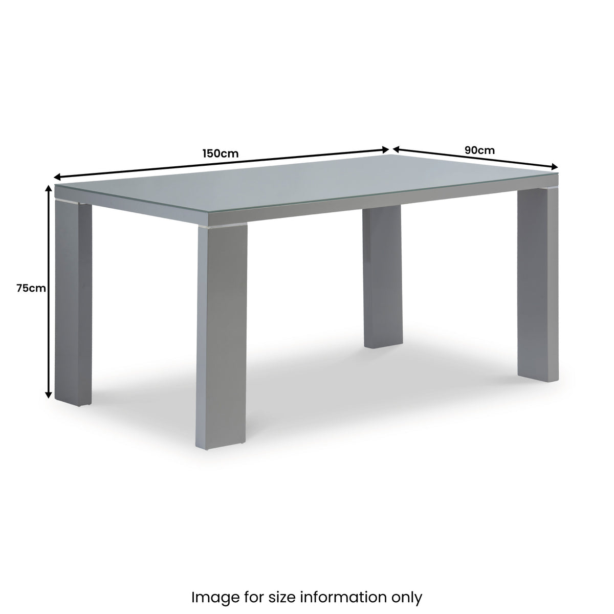 Jackson Grey Gloss 150cm Rectangular Dining Table for dining room