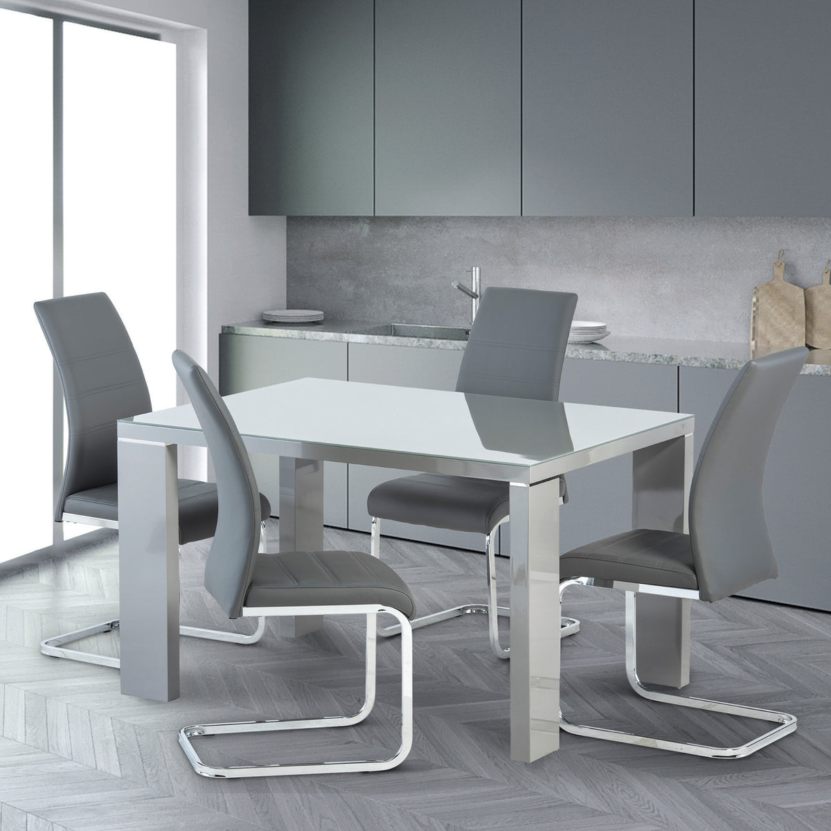Jackson Grey Gloss 120cm Rectangular Dining Table for dining room