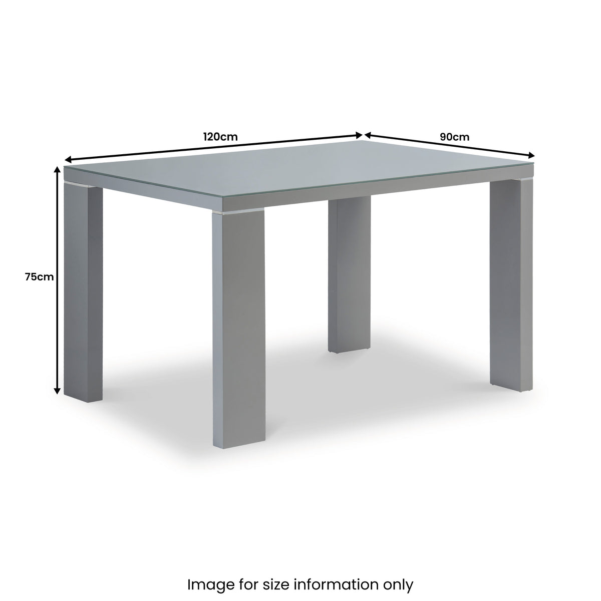 Jackson Grey Gloss 120cm Rectangular Dining Table for dining room