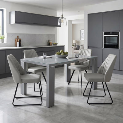 Jackson Grey Gloss Rectangular Dining Table