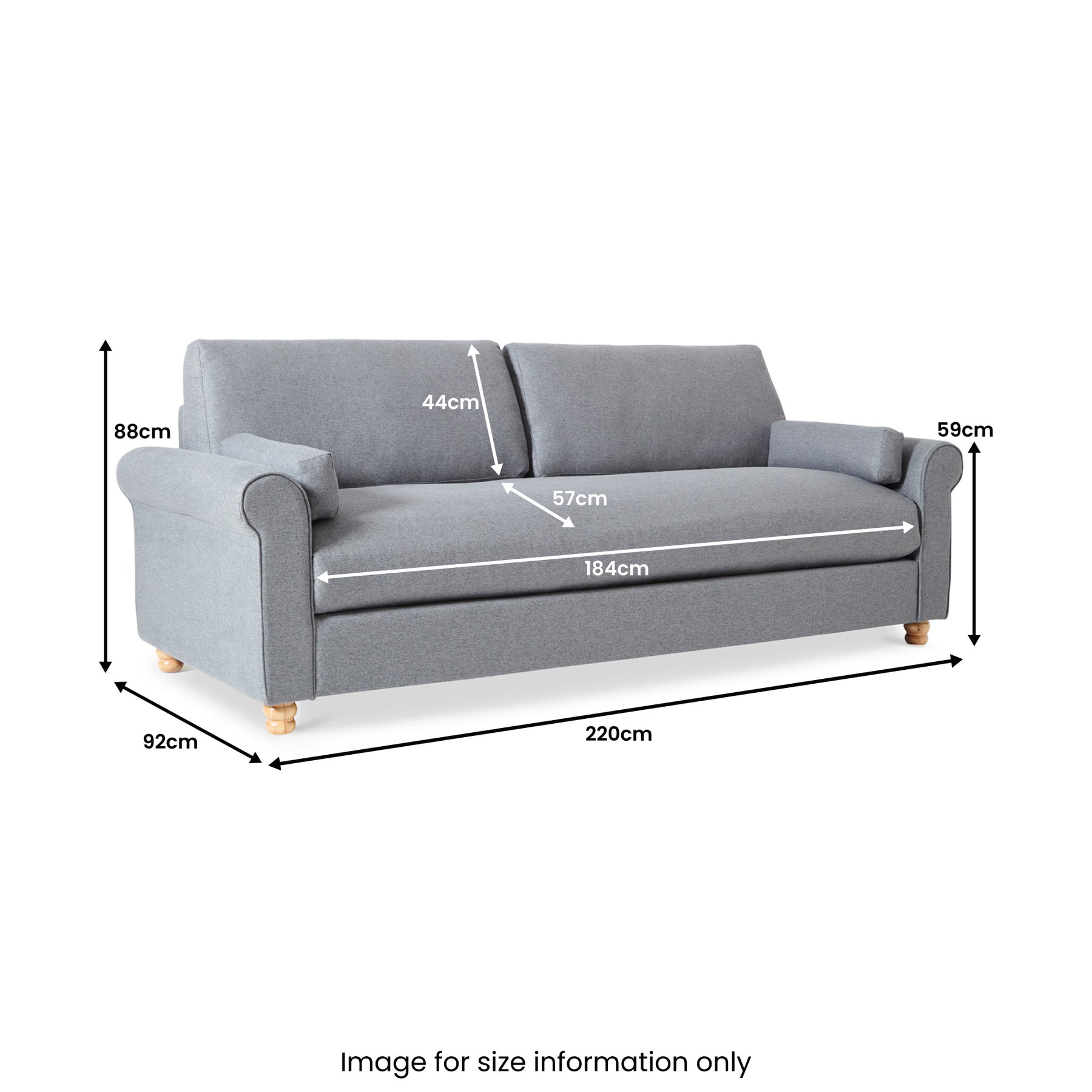 Soho Feather 3 Seat Grey from Roseland Furniture