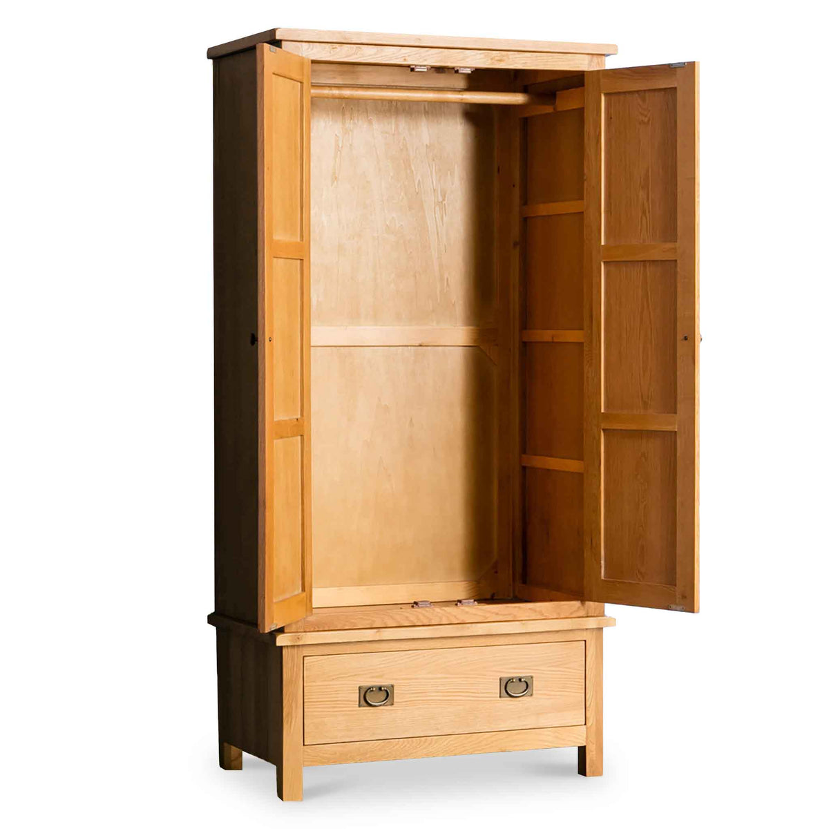 Surrey Oak Double Wardrobe & Drawer by Roseland Furniture