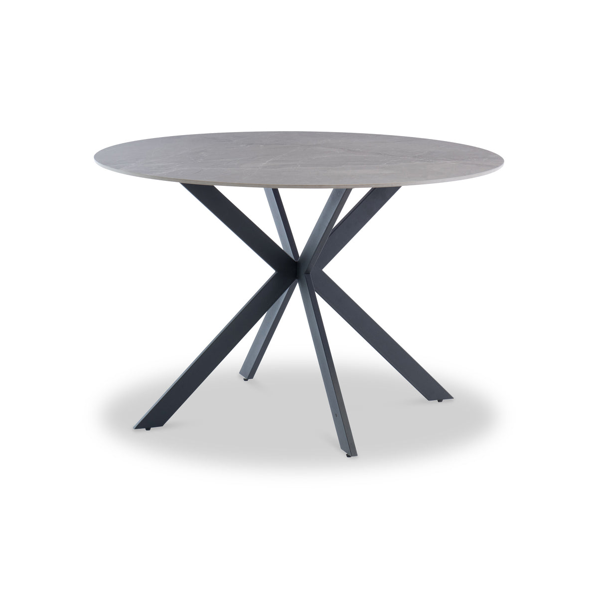 Perry Grey 120cm Sintered Stone Round Dining Table from Roseland Furniture