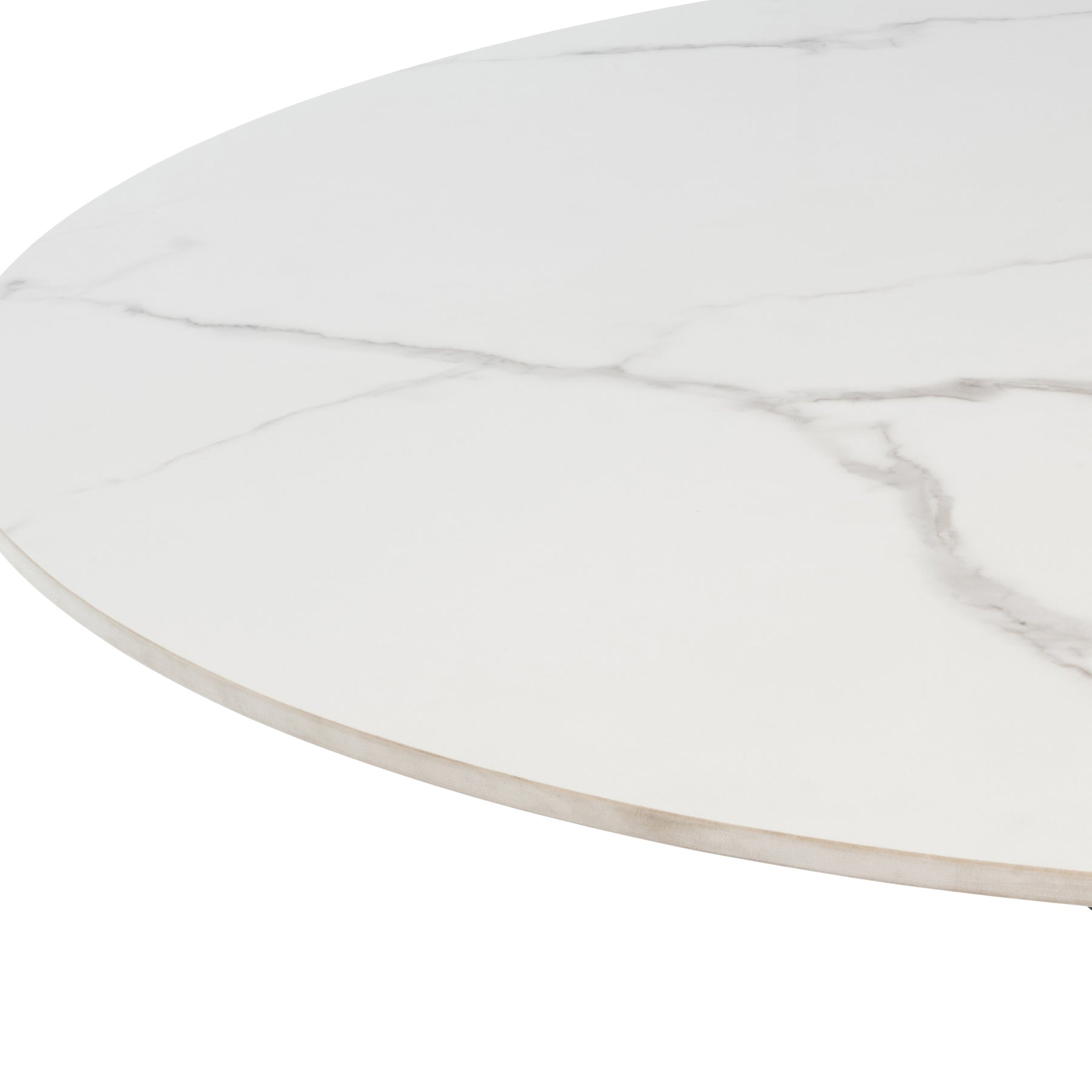 White-Sintered-Stone-Round-Dining-Table from Roseland Furniture