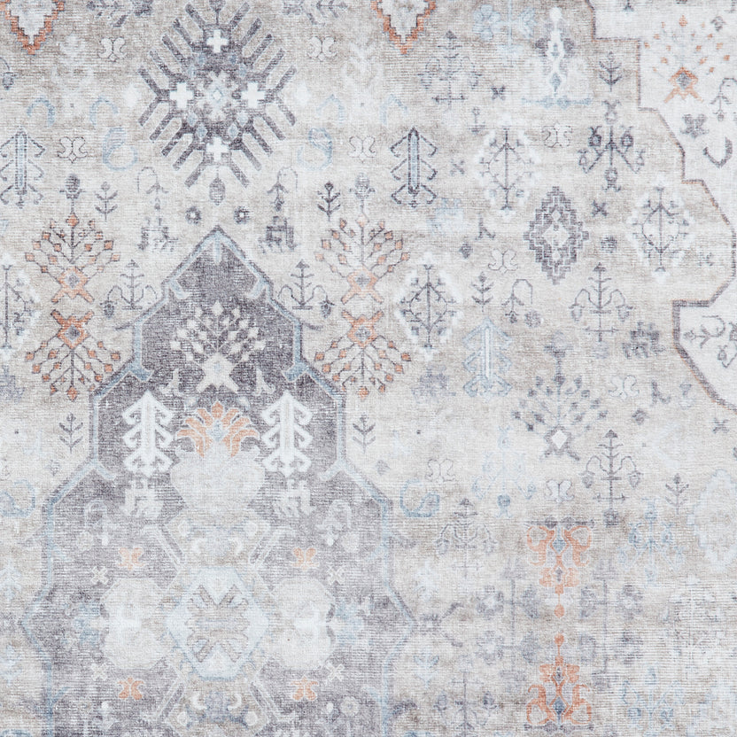 Lincoln Distressed Traditional Medallion Rectangular Rug for Living ...