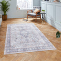 Lincoln Beige Distressed Medallion Rug for living room