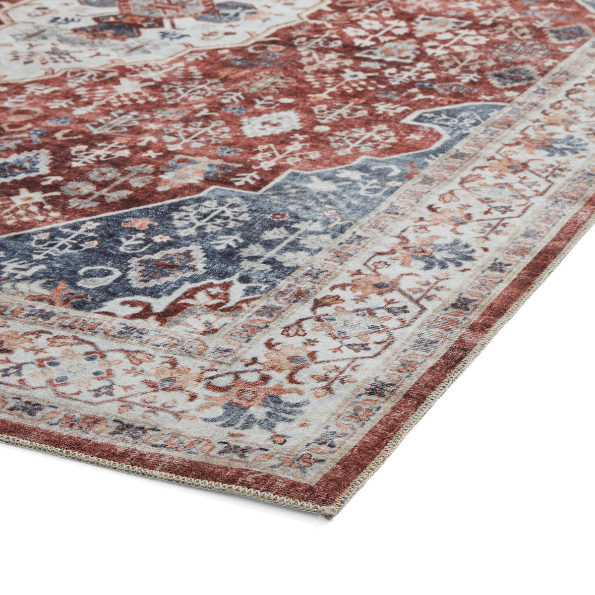 Lincoln Red Distressed Medallion Rug