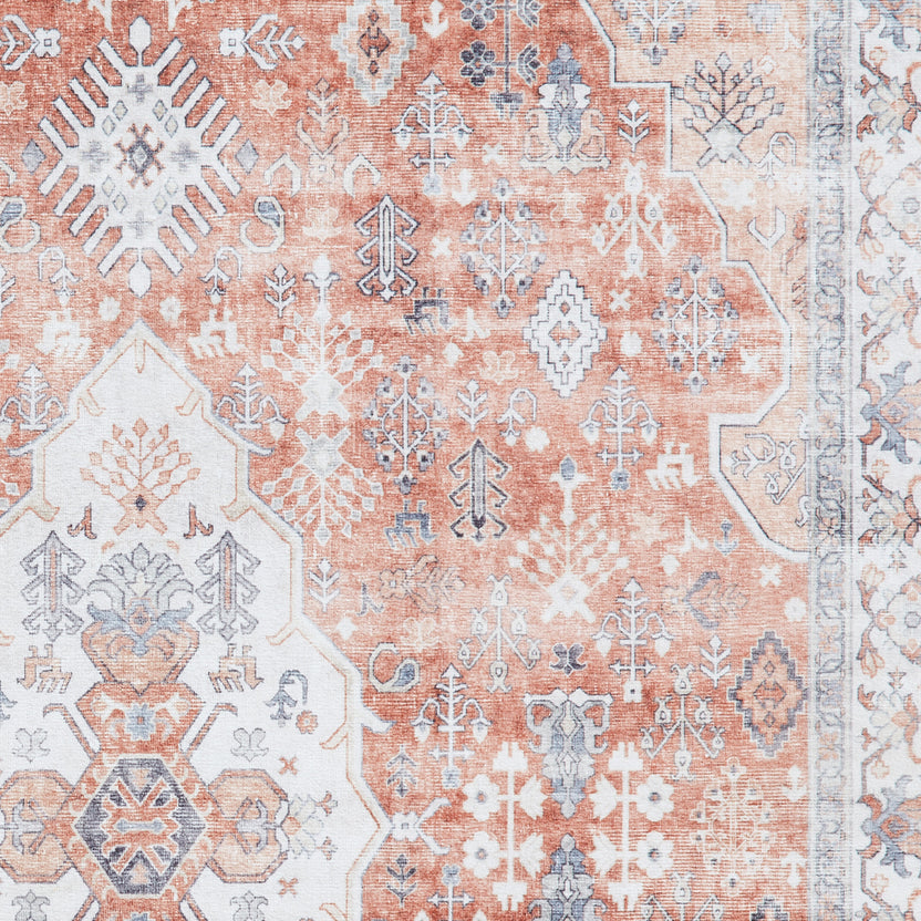 Lincoln Distressed Traditional Medallion Rectangular Rug for Living ...