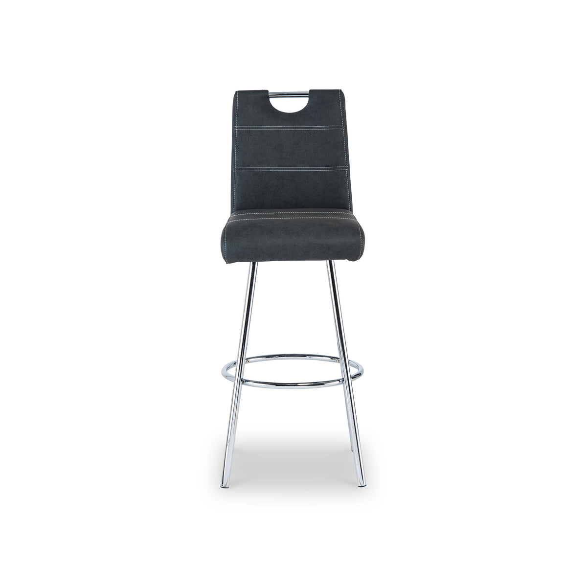 Simone Black Faux Leather Bar Stool from Roseland Furniture