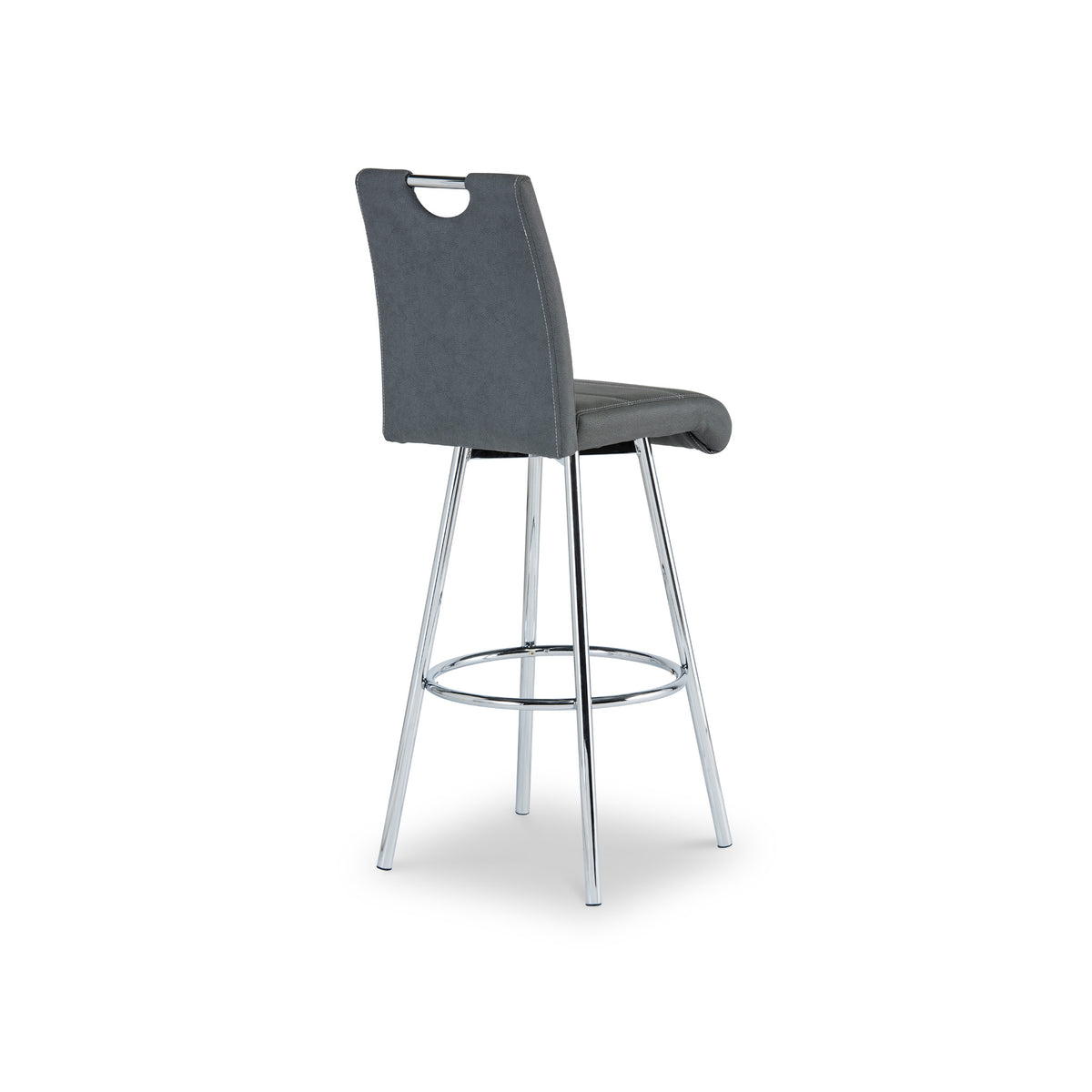 Simone Grey Faux Leather Bar Stool from Roseland Furniture