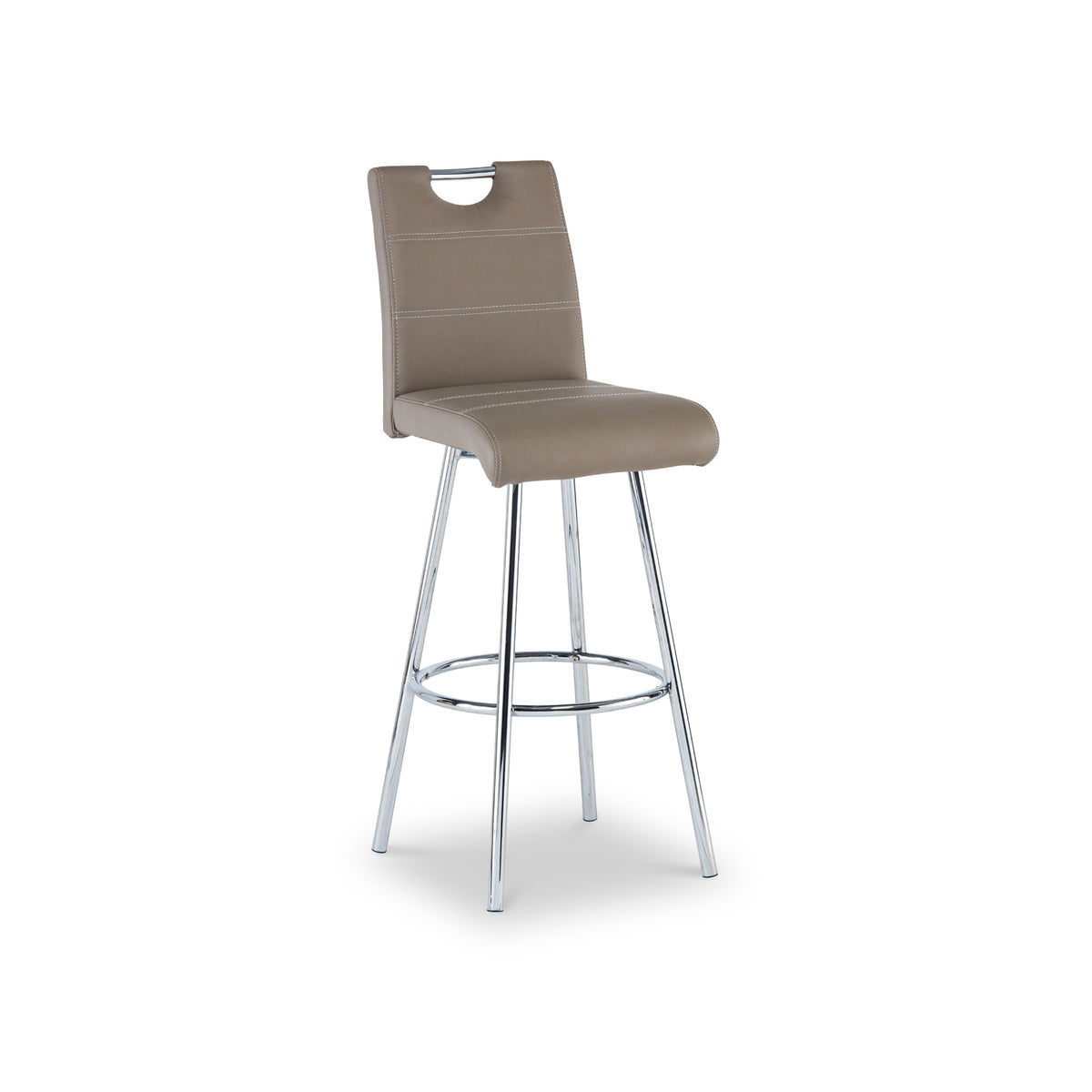 Simone Taupe Faux Leather Bar Stool from Roseland Furniture