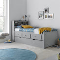 Knowle Grey Guest Bed with Trundle for childrens room