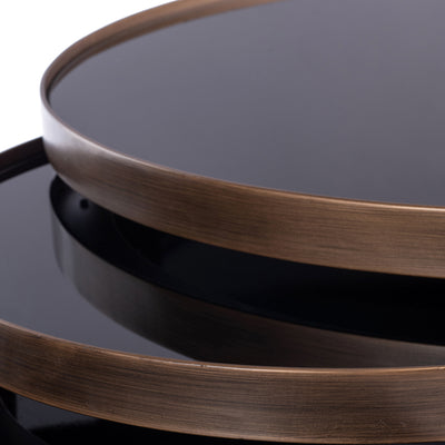 Magnus Black Gloss Round Coffee Table Set