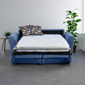 Abbott 2 Seater Sofabed in Denim with Morelisa Charcoal Cushions by Roseland Furniture