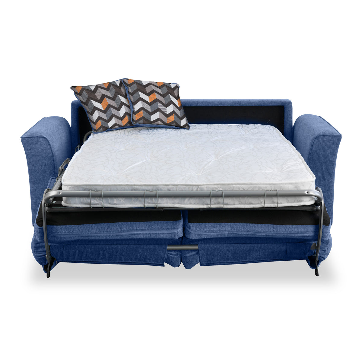 Abbott 2 Seater Sofabed in Denim with Morelisa Charcoal Cushions by Roseland Furniture