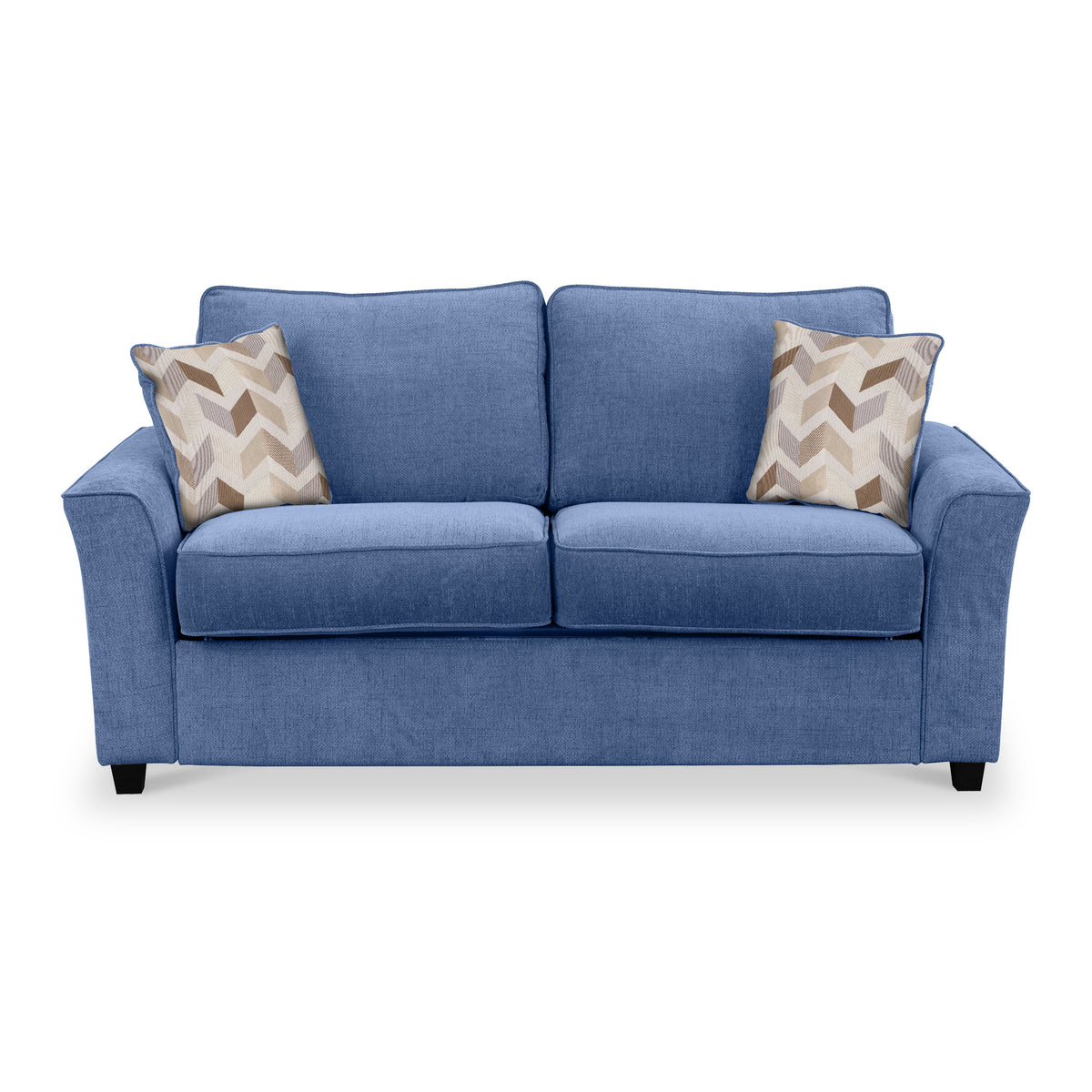Abbott 2 Seater Sofabed in Denim with Morelisa Beige Cushions by Roseland Furniture