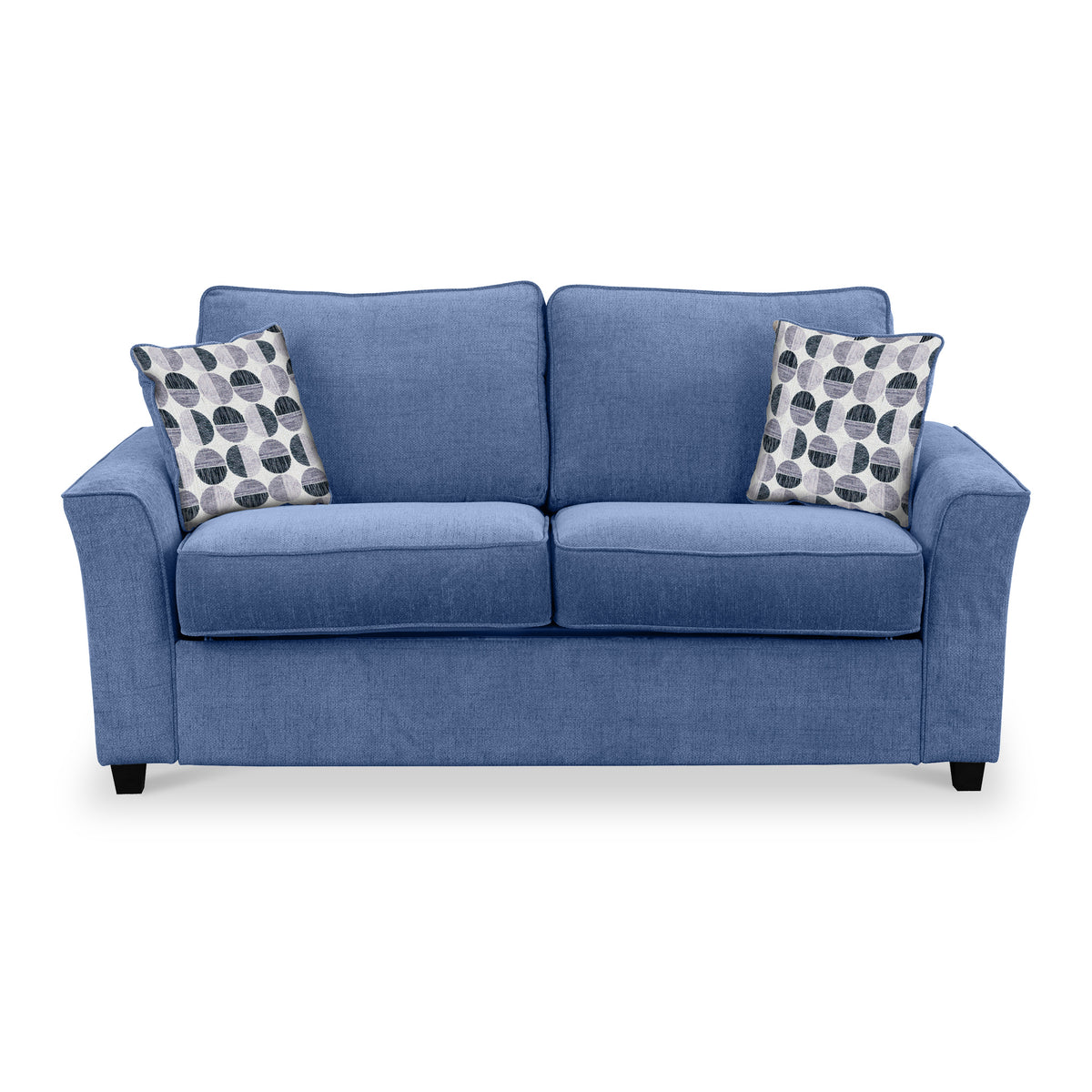 Abbott 2 Seater Sofabed in Denim with Rufus Mono Cushions by Roseland Furniture
