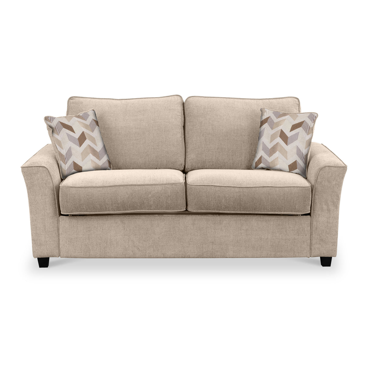 Abbott 2 Seater Sofabed in Oatmeal with Morelisa Oatmeal Cushions by Roseland Furniture