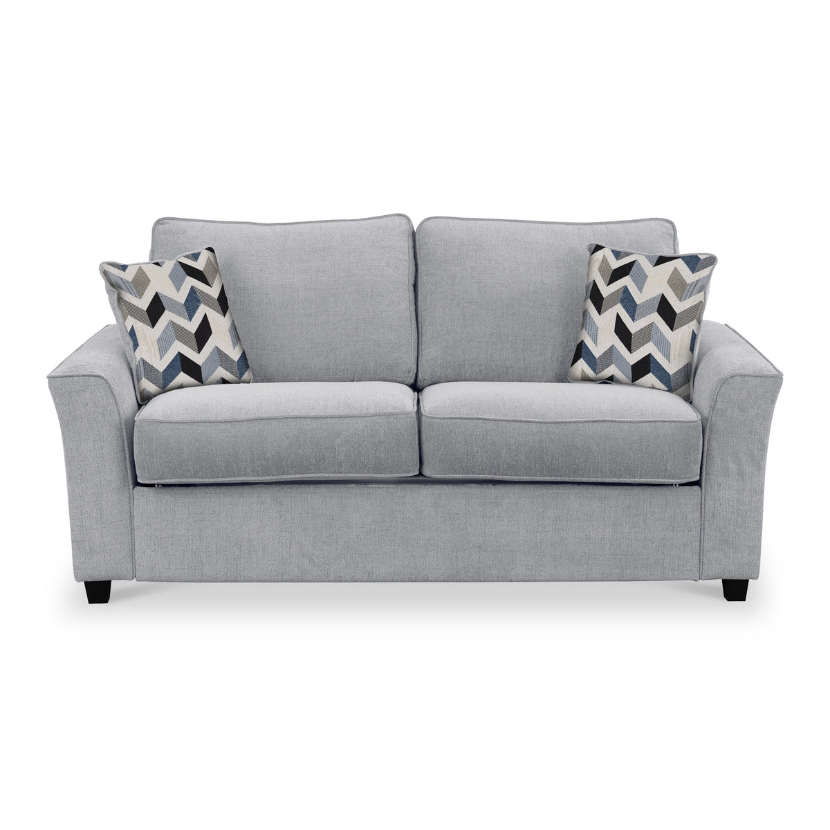 Abbott 2 Seater Sofabed in Silver with Morelisa Denim Cushions by Roseland Furniture