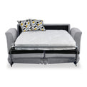Abbott 2 Seater Sofabed in Silver with Morelisa Mustard Cushions by Roseland Furniture