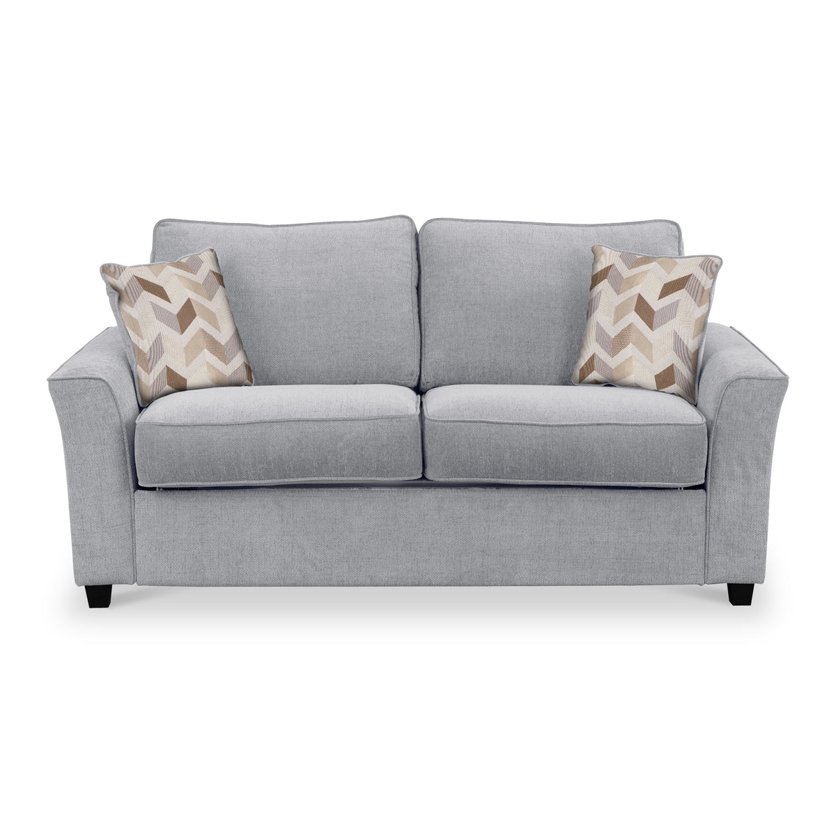 Abbott 2 Seater Sofabed in Silver with Morelisa Beige Cushions by Roseland Furniture
