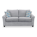 Abbott 2 Seater Sofabed in Silver with Rufus Blue Cushions by Roseland Furniture