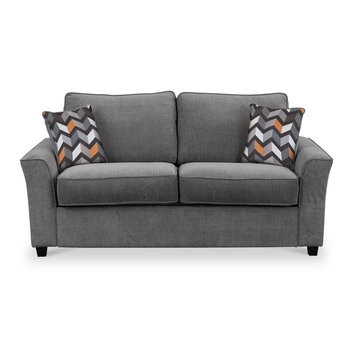 Boston 2 Seater Sofabed in Charcoal with Morelisa Charcoal Cushions by Roseland Furniture