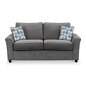 Boston 2 Seater Sofabed in Charcoal with Rufus Blue Cushions by Roseland Furniture