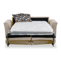 Boston 2 Seater Sofabed in Fawn with Morelisa Charcoal Cushions by Roseland Furniture