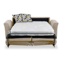 Boston 2 Seater Sofabed in Fawn with Morelisa Mustard Cushions by Roseland Furniture