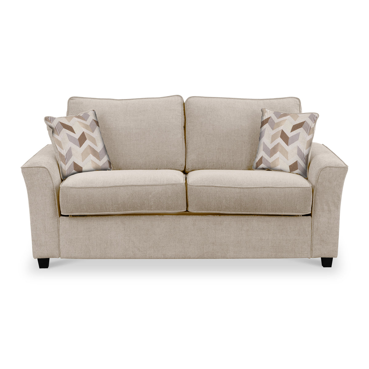 Boston 2 Seater Sofabed in Fawn with Morelisa Oatmeal Cushions by Roseland Furniture