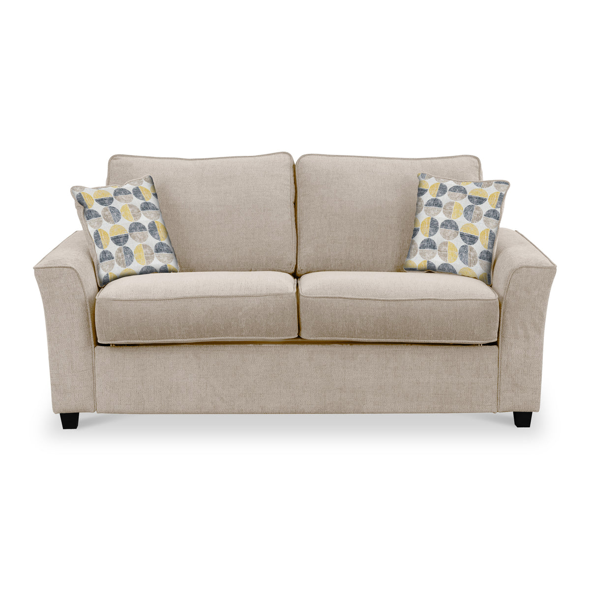Boston 2 Seater Sofabed in Fawn with Rufus Beige Cushions by Roseland Furniture
