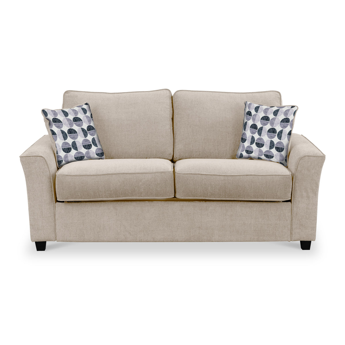 Boston 2 Seater Sofabed in Fawn with Rufus Mono Cushions by Roseland Furniture