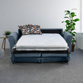 Boston 2 Seater Sofabed in Midnight with Morelisa Charcoal Cushions by Roseland Furniture