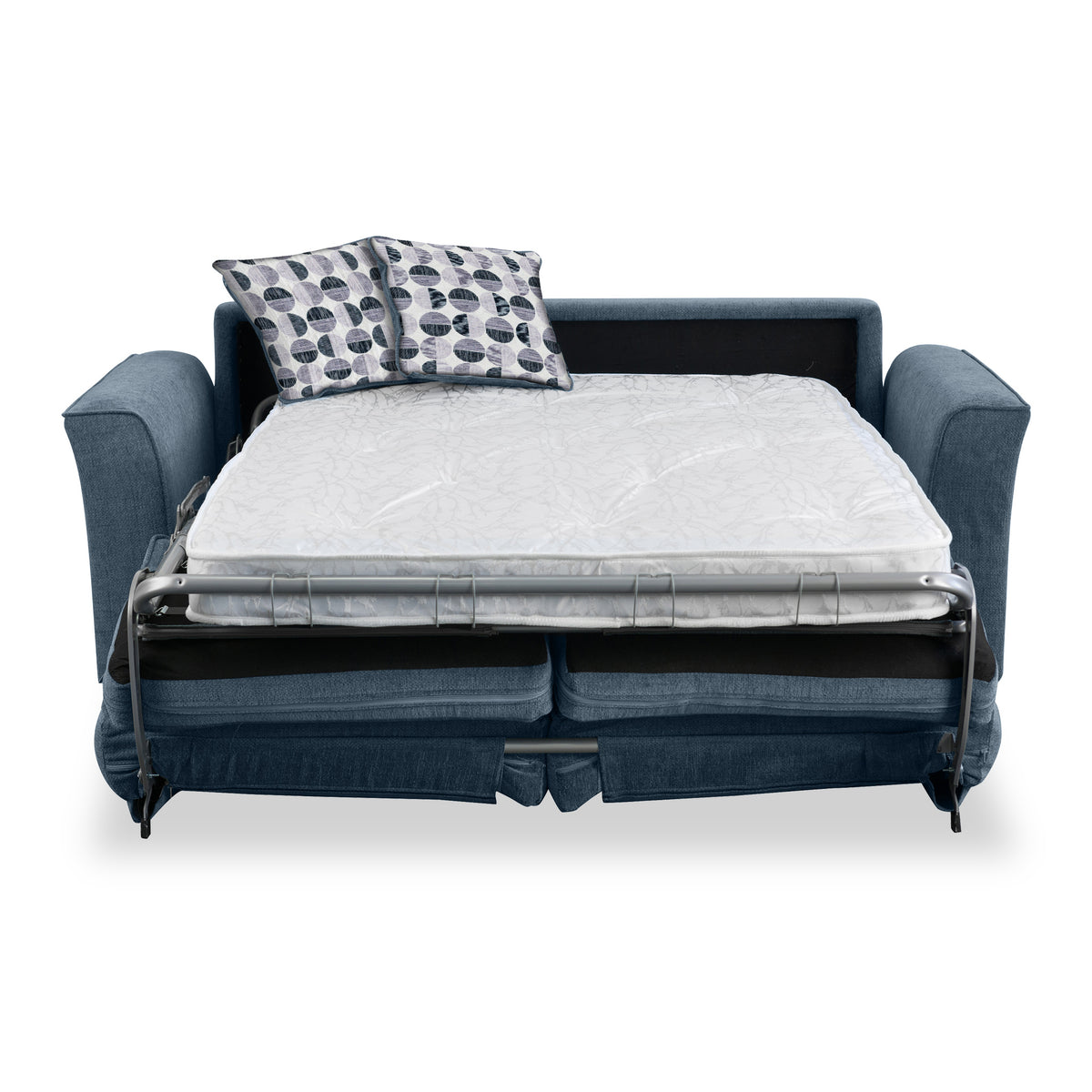 Boston 2 Seater Sofabed in Midnight with Rufus Mono Cushions by Roseland Furniture