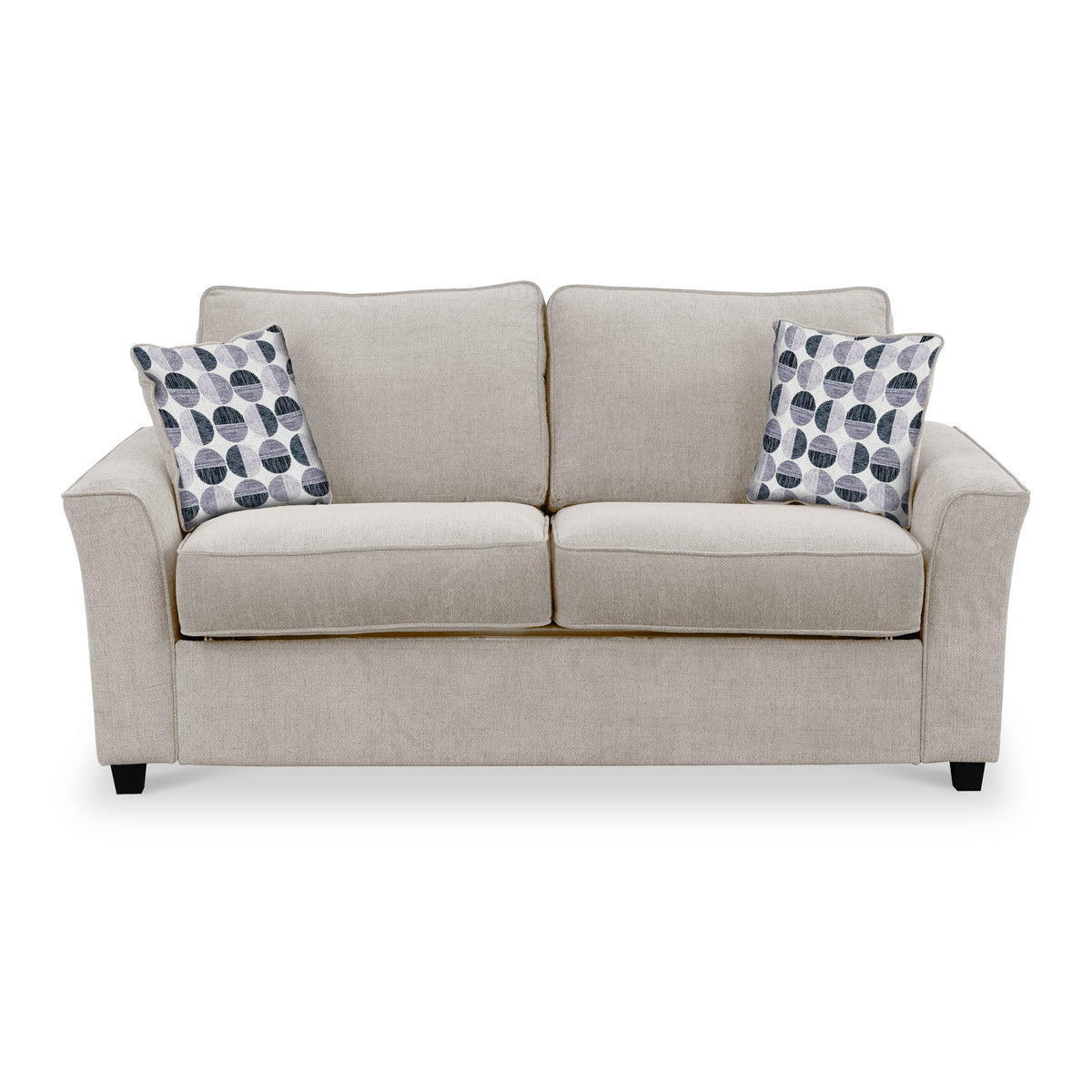 Boston 2 Seater Sofabed in Oatmeal with Rufus Mono Cushions by Roseland Furniture